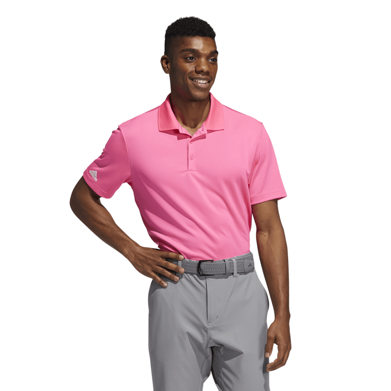 Adidas pink best sale golf shirt